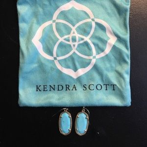 Kendra Scott gold/turquoise earrings.